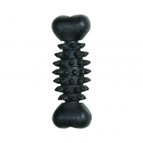 Дентална кучешка играчка Flamingo  Toy Gladiator Bone Black гумен кокал с шипове